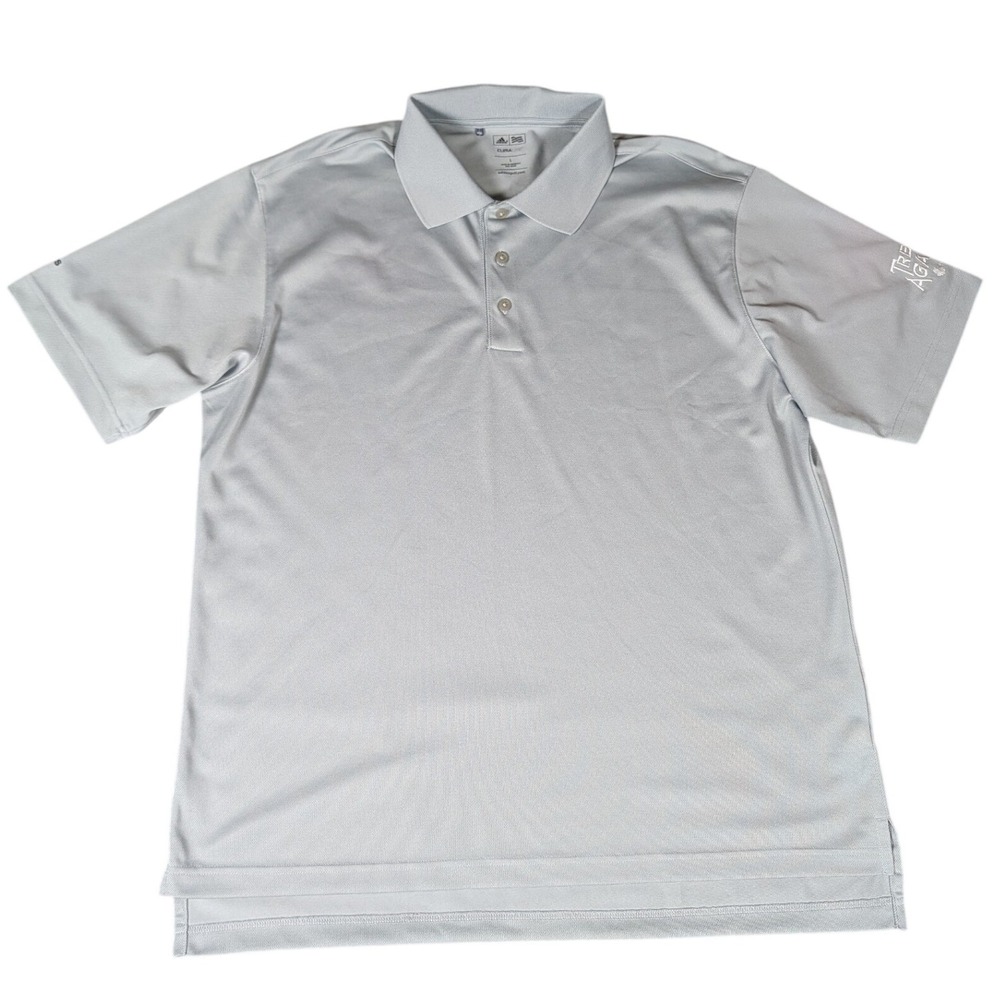 Adidas Golf ClimaLite Polo Shirt Light Grey Tres Agaves Embroidered Mens L